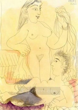  lying - Standing nude and lying nude 1967 Pablo Picasso
